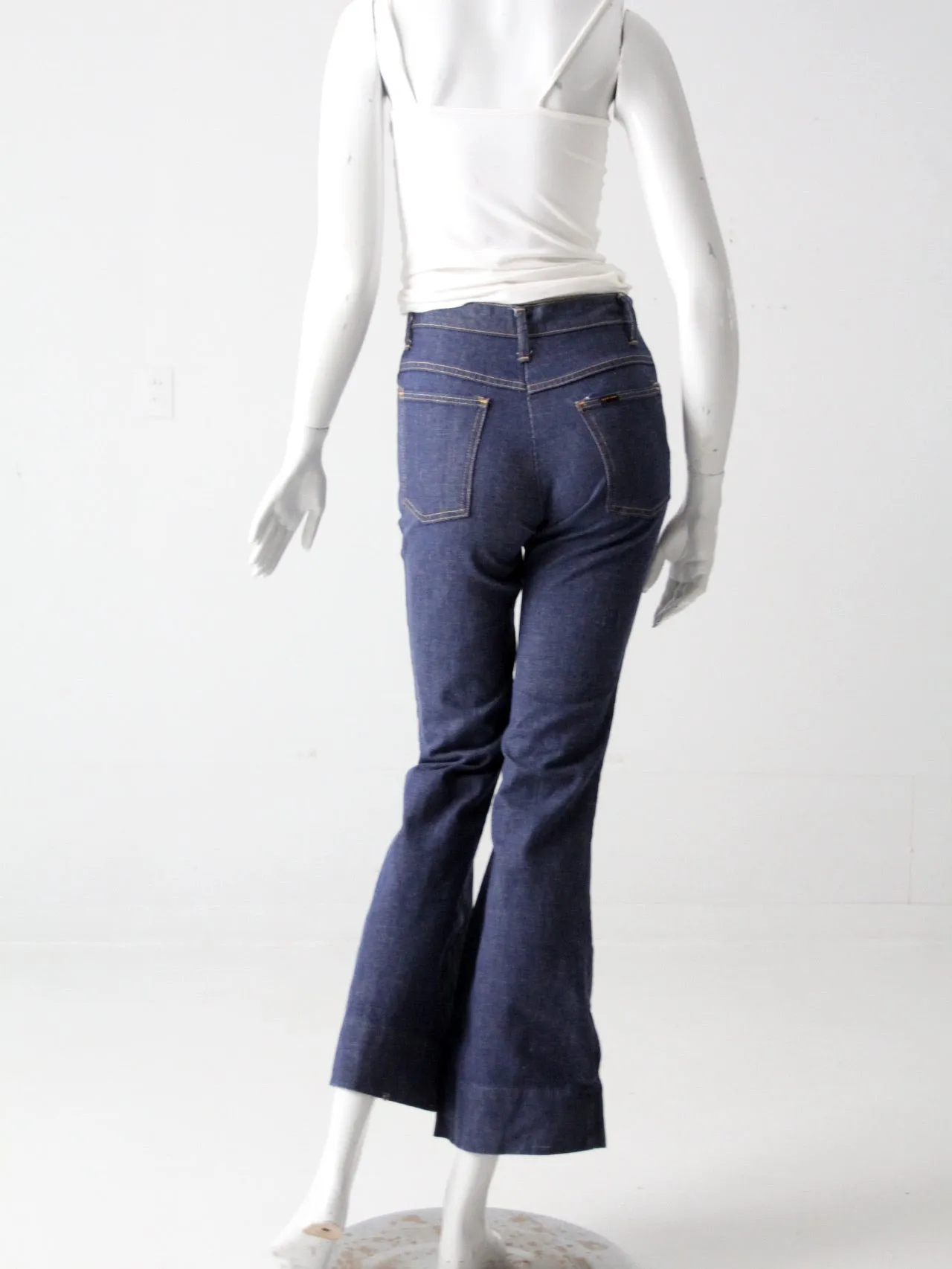 vintage 70's Sears pull on bell bottom jeans, 27 x 30