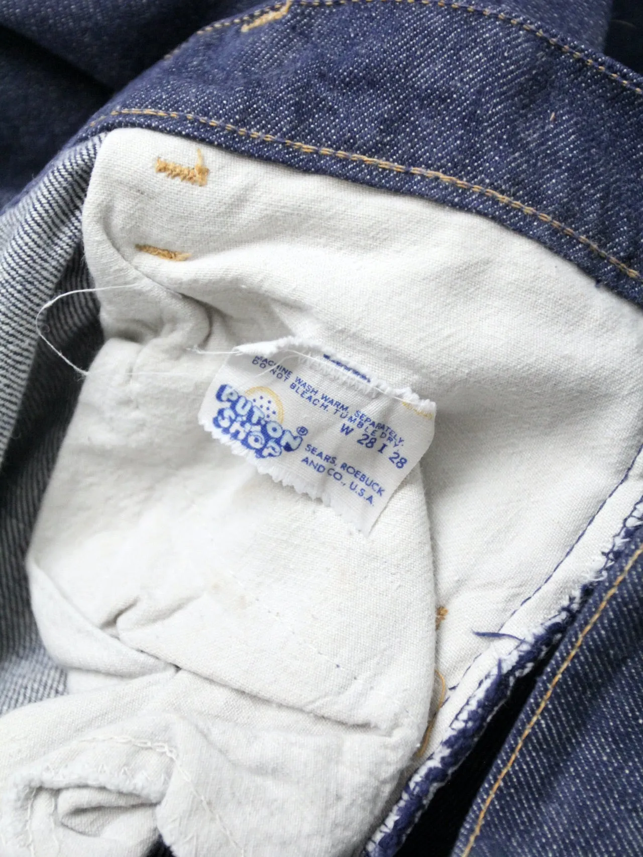 vintage 70's Sears pull on bell bottom jeans, 27 x 30