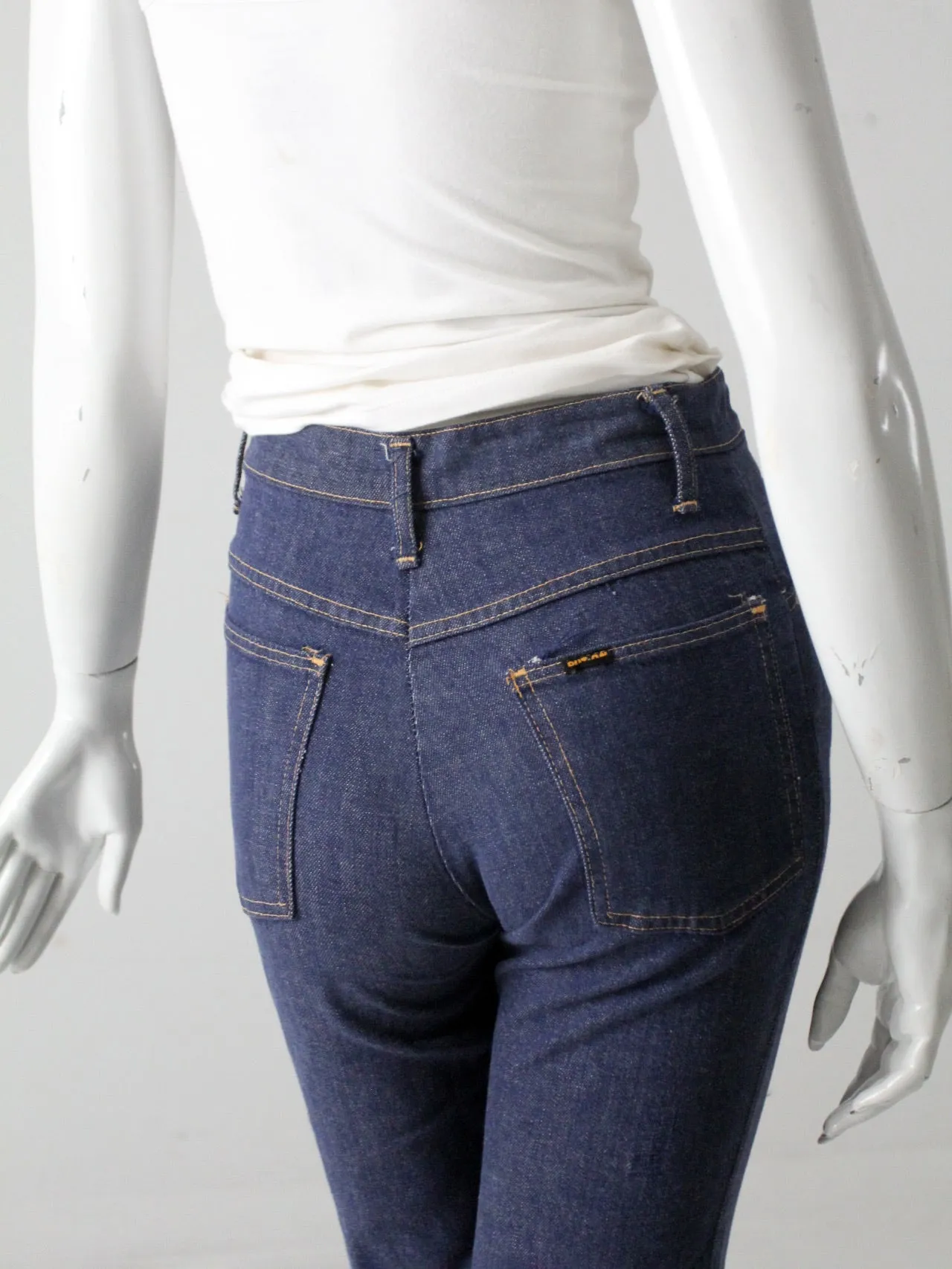 vintage 70's Sears pull on bell bottom jeans, 27 x 30