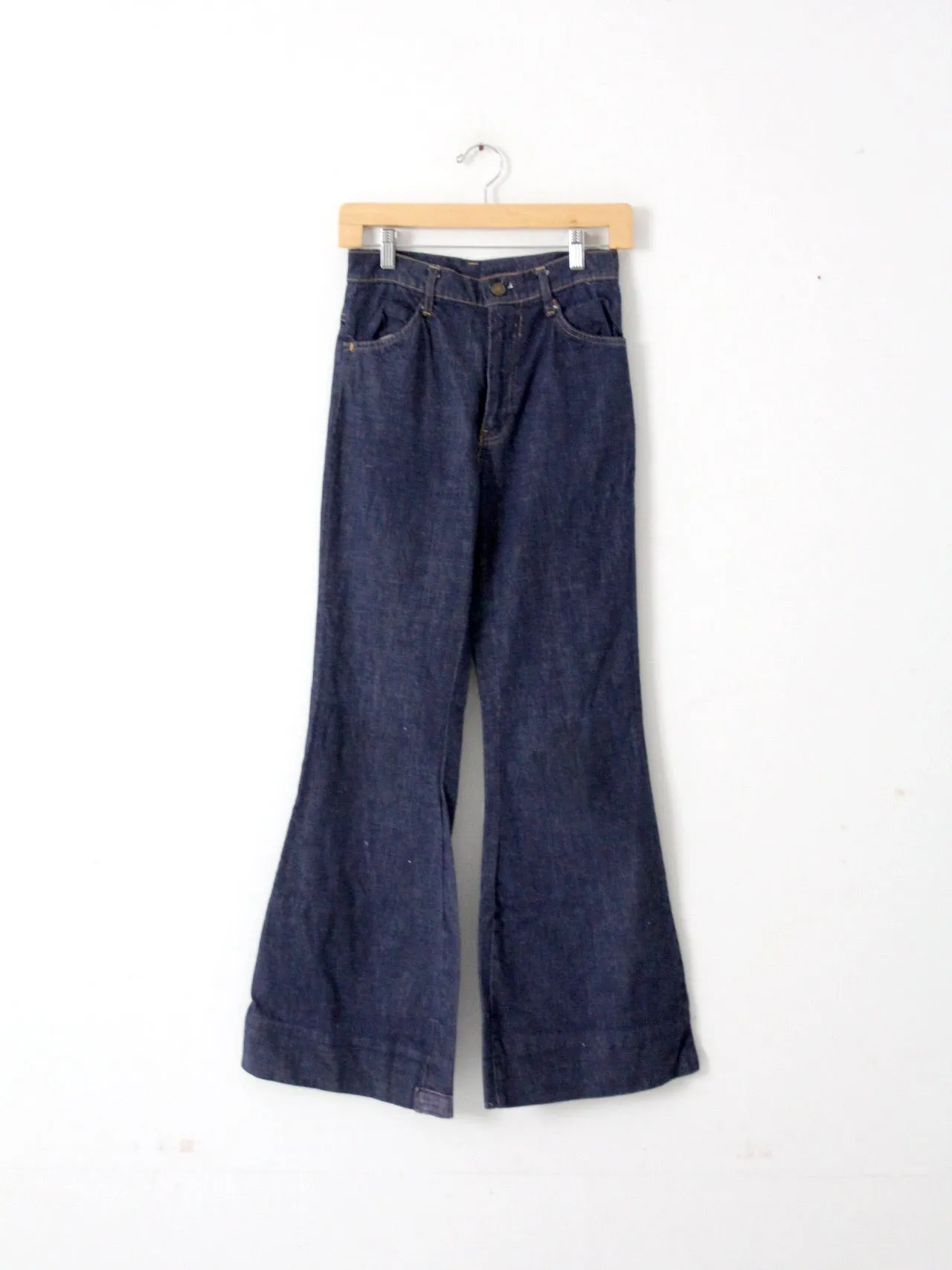 vintage 70's Sears pull on bell bottom jeans, 27 x 30