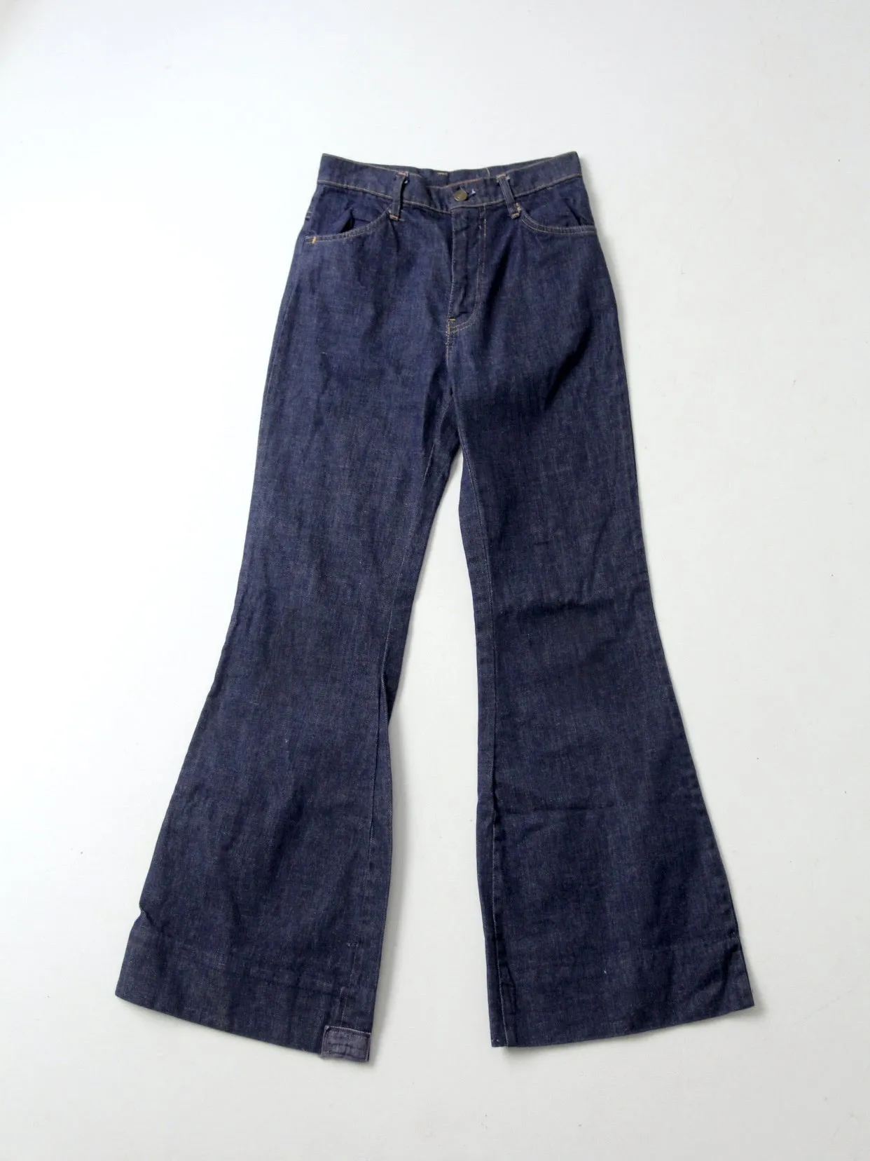 vintage 70's Sears pull on bell bottom jeans, 27 x 30