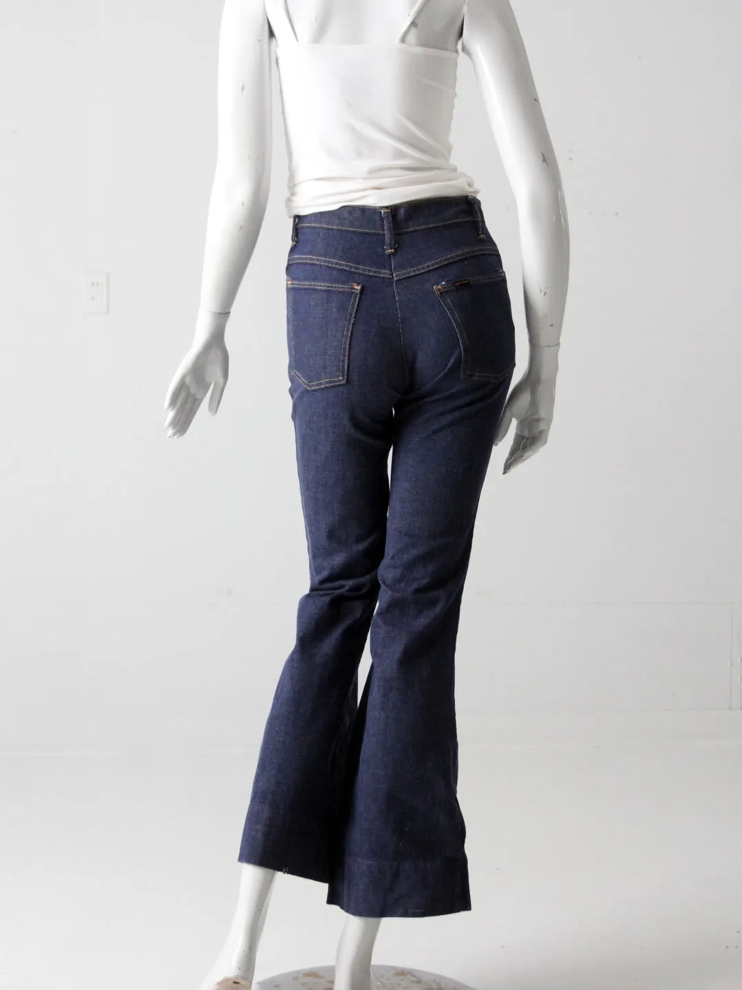 vintage 70's Sears pull on bell bottom jeans, 27 x 30