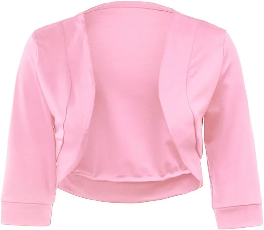 Women's Cropped Cardigan 3/4 Sleeve Bolero Shrug Sweater Cardigans Lightweight Knit Jacket Shrugs for Dresses
