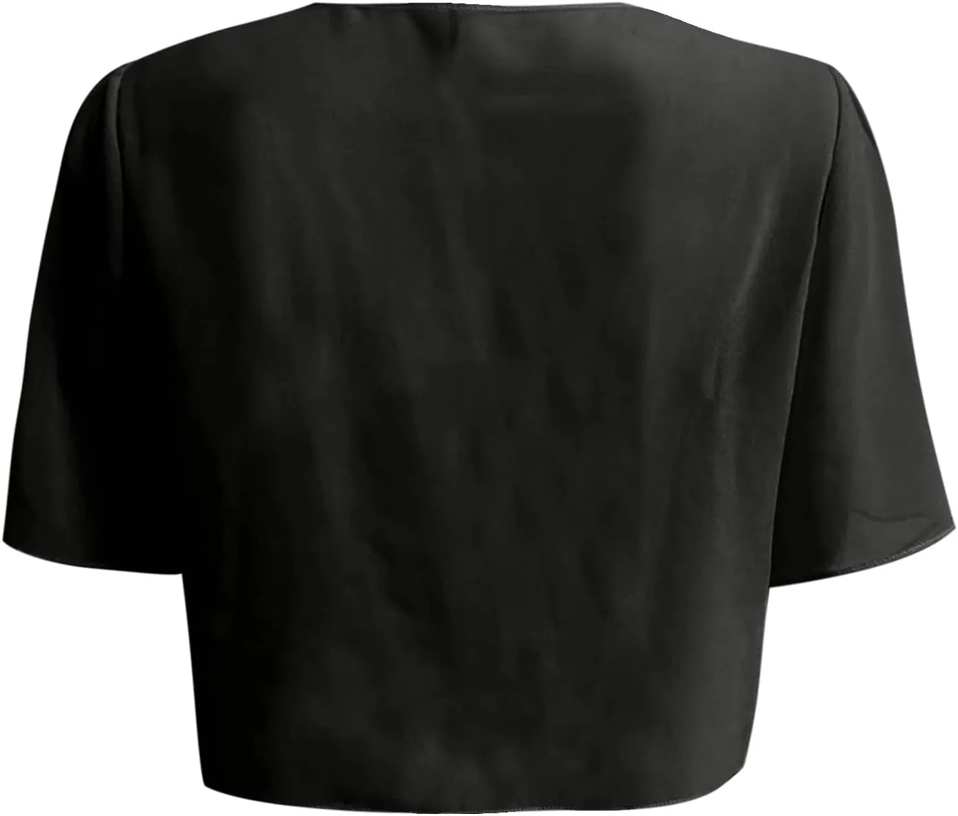 Womens Lightweight Sheer Cropped Cardigan Open Front Short Sleeve Crop Tops Casual Loose Fit Ruffle Beach Cover Ups