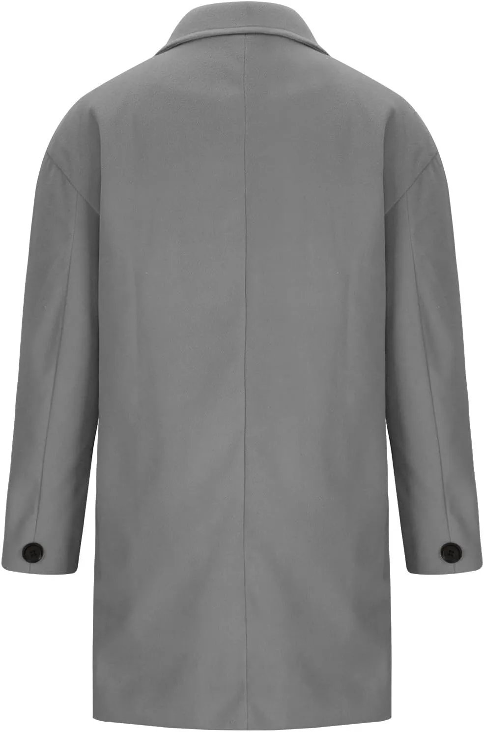 Womens Winter Wool Jacket Classic Casual Solid Notched Collar Buttons Pea Coat Elegant Warm Lightweight Trench Coats