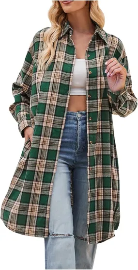 XUNRYAN Cyber of Monday Deals 2023 Womens Long Shacket Jackets Lightweight Wool-Blend Jackets Casual Button Blouse Tops Fashion Long Trench Coat 2024